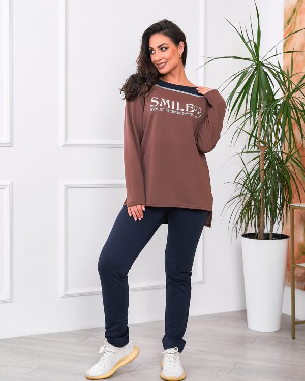 Жіночий трикотажний повсякденний костюм спортивного стилю Smile 50 (1227)