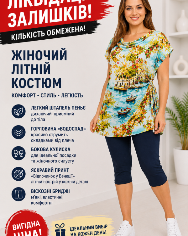 Жіночий літній костюм Tailer великих розмірів